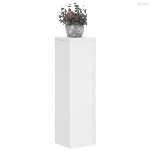 2 db fehér szerelt fa növénytartó állvány 17 x 17 x 60 cm