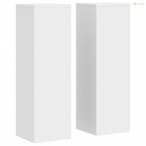 2 db fehér szerelt fa növénytartó állvány 25 x 25 x 80 cm