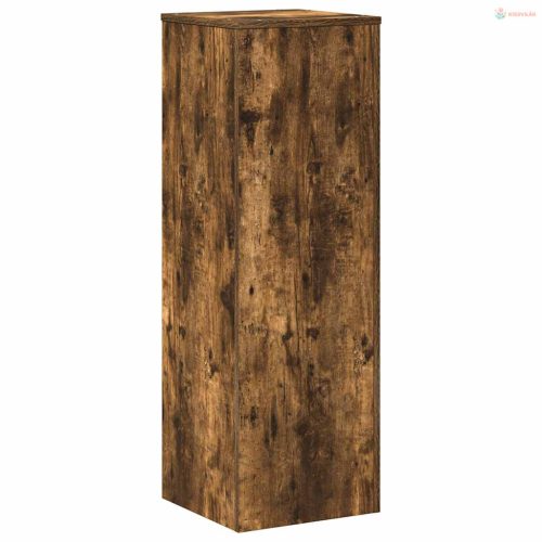 Füstös tölgy színű szerelt fa növényállvány 33 x 33 x 100 cm