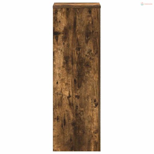 Füstös tölgy színű szerelt fa növényállvány 33 x 33 x 100 cm