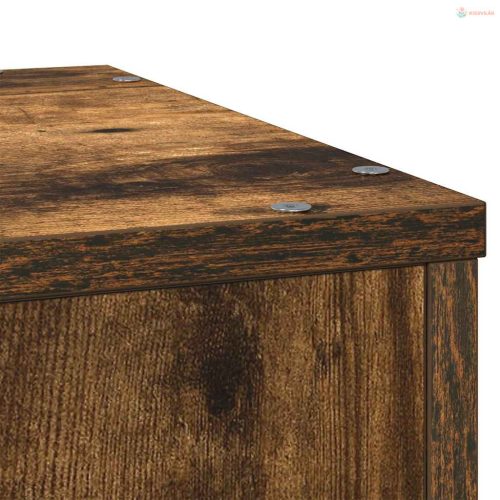 Füstös tölgy színű szerelt fa növényállvány 33 x 33 x 100 cm