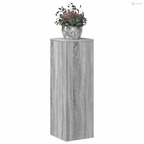 Szürke sonoma színű szerelt fa növényállvány 33 x 33 x 100 cm