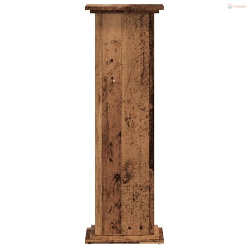 Antik fa színű szerelt fa növényállvány 33 x 33 x 100 cm