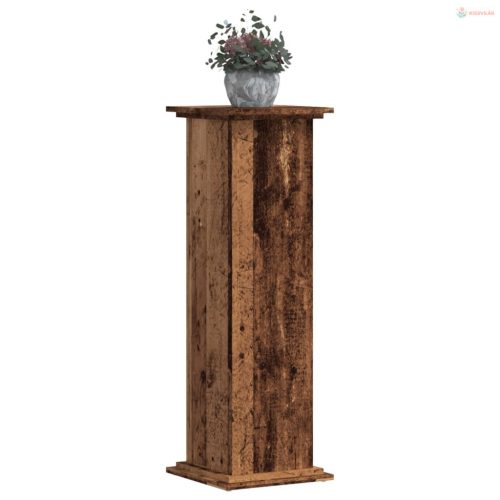 Antik fa színű szerelt fa növényállvány 33 x 33 x 100 cm