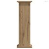 Kézműves tölgy színű szerelt fa növényállvány 33 x 33 x 100 cm