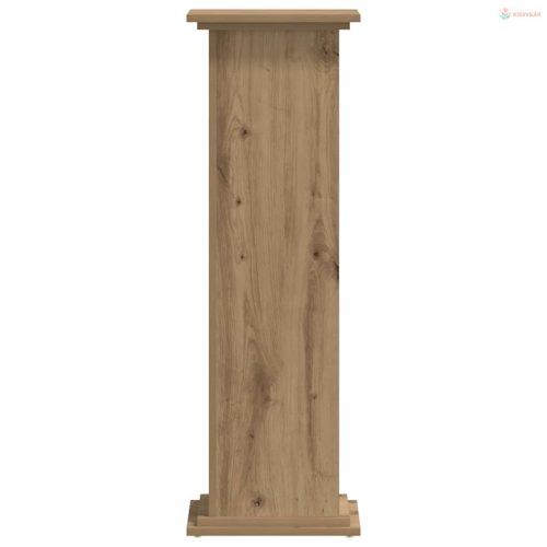 Kézműves tölgy színű szerelt fa növényállvány 33 x 33 x 100 cm