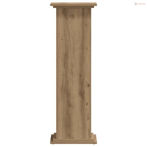 Kézműves tölgy színű szerelt fa növényállvány 33 x 33 x 100 cm