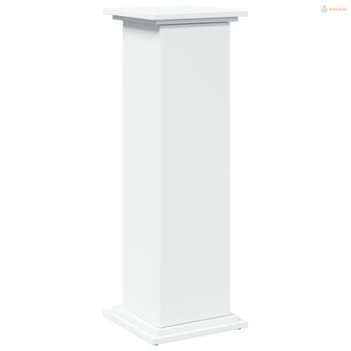 Fehér szerelt fa bemutatóállvány tárolóval 31 x 30 x 90 cm