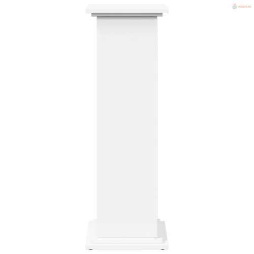 Fehér szerelt fa bemutatóállvány tárolóval 31 x 30 x 90 cm