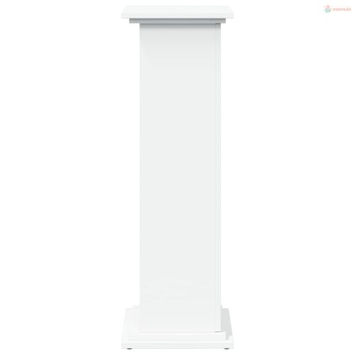 Fehér szerelt fa bemutatóállvány tárolóval 31 x 30 x 90 cm