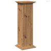 Kézműves tölgy szerelt fa bemutatóállvány tárolóval 31x30x90 cm
