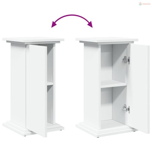 Fehér szerelt fa bemutatóállvány tárolóval 31 x 30 x 60 cm