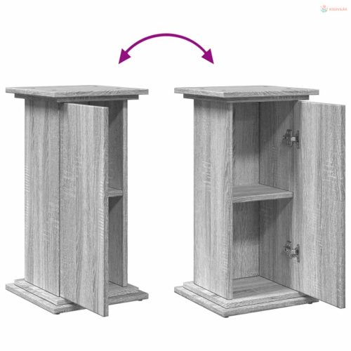 Szürke sonoma szerelt fa bemutatóállvány tárolóval 31x30x60 cm