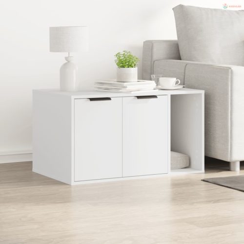 Fehér szerelt fa macskaalomdoboz 80 x 50 x 45 cm