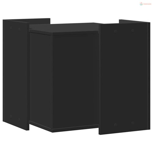 Fekete szerelt fa macskaalomdoboz 53 x 53 x 51 cm