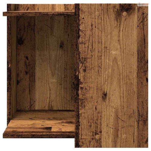 Antik fa színű szerelt fa macskaalomdoboz 53 x 53 x 51 cm