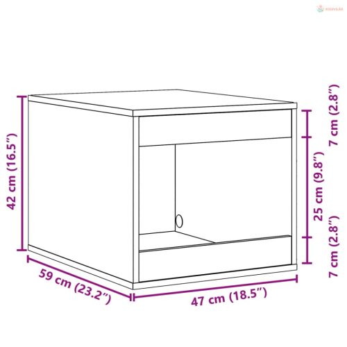 Fehér szerelt fa macskaalomdoboz 47 x 59 x 42 cm