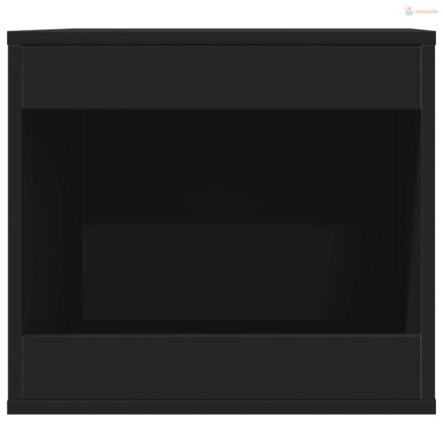 Fekete szerelt fa macskaalomdoboz 47 x 59 x 42 cm