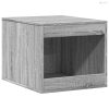Szürke sonoma színű szerelt fa macskaalomdoboz 47 x 59 x 42 cm