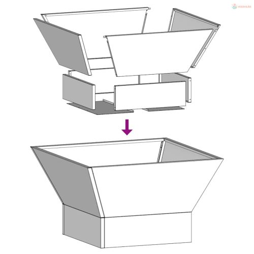 Tűzrakó Fekete 60 x 60 x 35 cm Acél