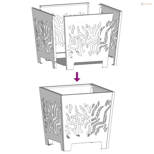 Tűzrakó Fekete 40 x 40 x 40 cm Acél