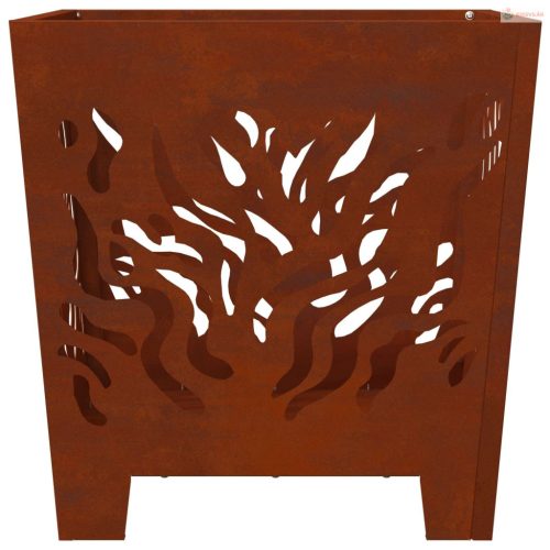 Tűzrakó Barna 40 x 40 x 40 cm időjárásálló acél