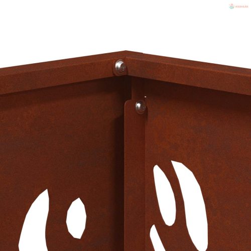 Tűzrakó Barna 40 x 40 x 40 cm időjárásálló acél