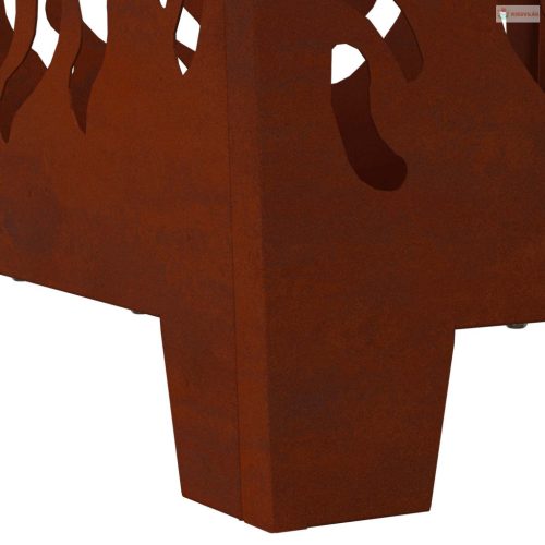 Tűzrakó Barna 40 x 40 x 40 cm időjárásálló acél