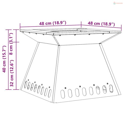 Tűzrakó Fekete 48 x 48 x 40 cm Acél