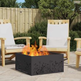 Tűzrakó Fekete 60 x 60 x 30 cm Acél