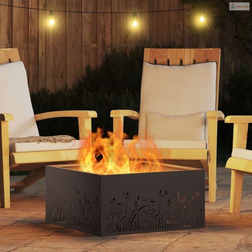 Tűzrakó Fekete 60 x 60 x 30 cm Acél