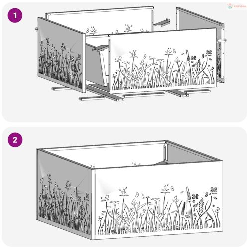 Tűzrakó Fekete 60 x 60 x 30 cm Acél