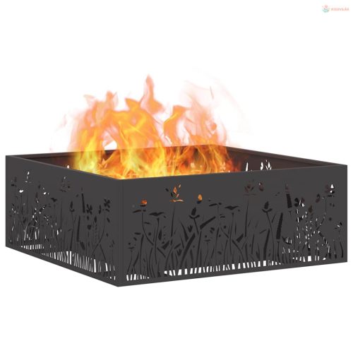 Tűzrakó Fekete 80 x 80 x 30 cm Acél