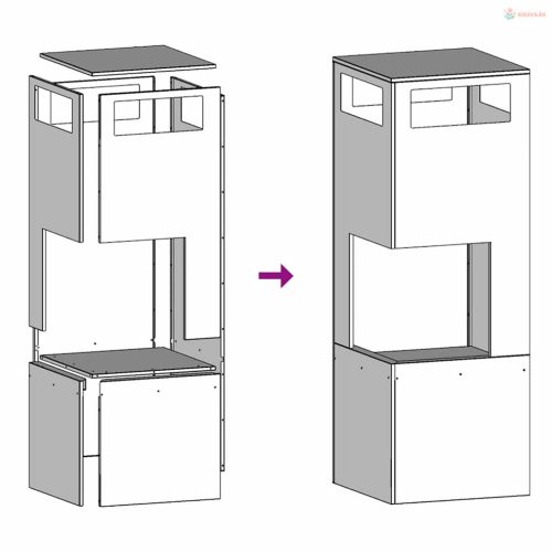 Tűzrakó Fekete 35 x 35 x 100 cm Acél