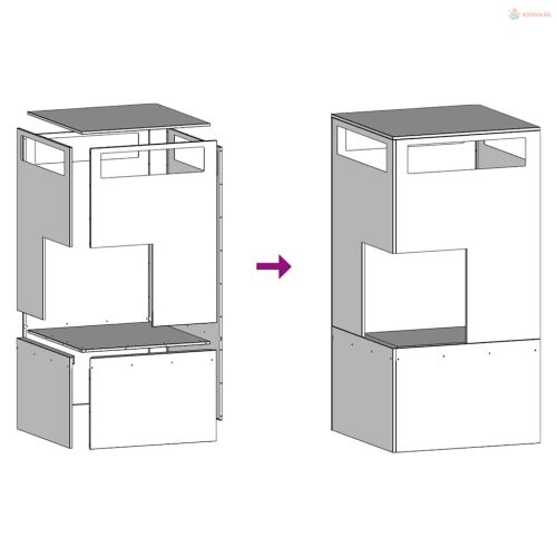 Tűzrakó Fekete 50 x 50 x 100 cm Acél