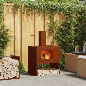 Tűzrakó Barna 60 x 40 x 96 cm Időjárásálló acél