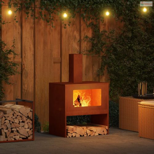 Tűzrakó Barna 60 x 40 x 96 cm Időjárásálló acél