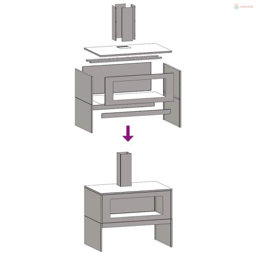 Tűzrakó Fekete 80 x 50 x 96 cm Hidegen hengerelt acél
