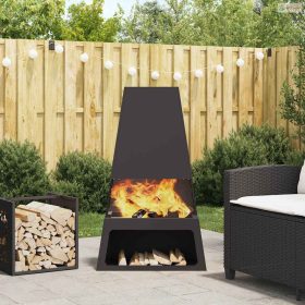 Tűzrakó Fekete 60 x 35 x 100 cm Acél