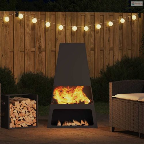 Tűzrakó Fekete 60 x 35 x 100 cm Acél