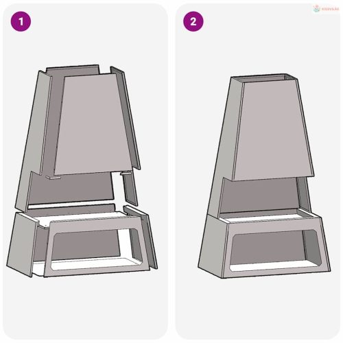 Tűzrakó Fekete 60 x 35 x 100 cm Acél