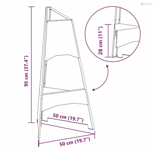 Tűzrakó Fekete 50 x 50 x 95 cm Acél