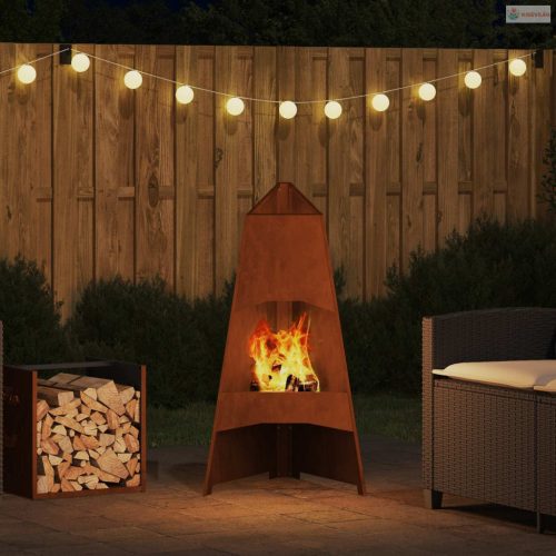 Tűzrakó Barna 50 x 50 x 95 cm Időjárásálló acél