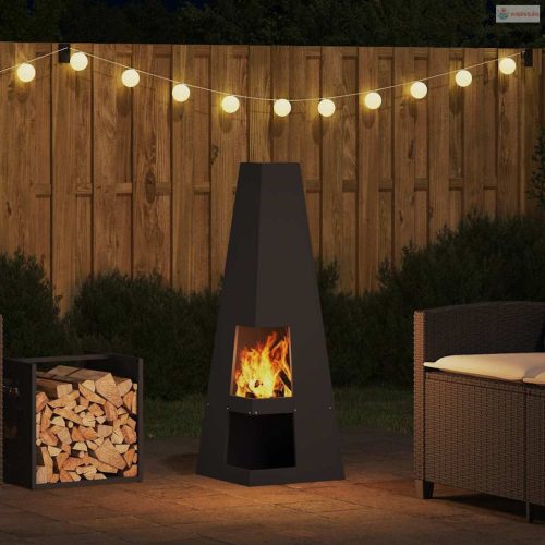 Tűzrakó Fekete 35 x 35 x 100 cm Acél