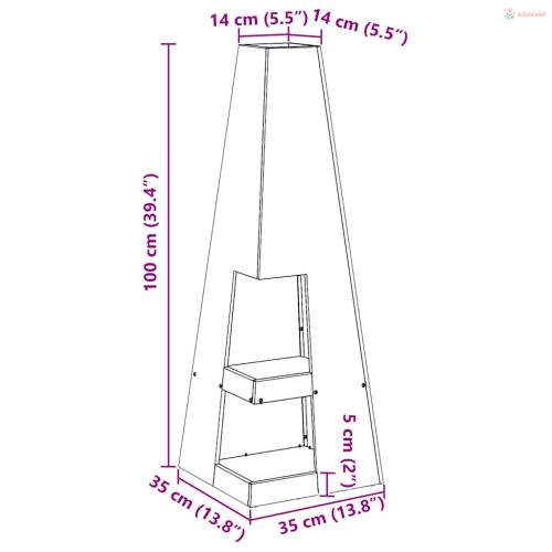 Tűzrakó Fekete 35 x 35 x 100 cm Acél