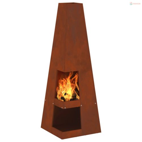 Tűzrakó Barna 35 x 35 x 100 cm Időjárásálló acél