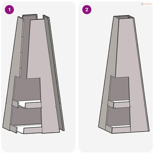 Tűzrakó Barna 35 x 35 x 100 cm Időjárásálló acél