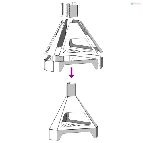 Tűzrakó Fekete 50 x 43 x 52 cm Acél