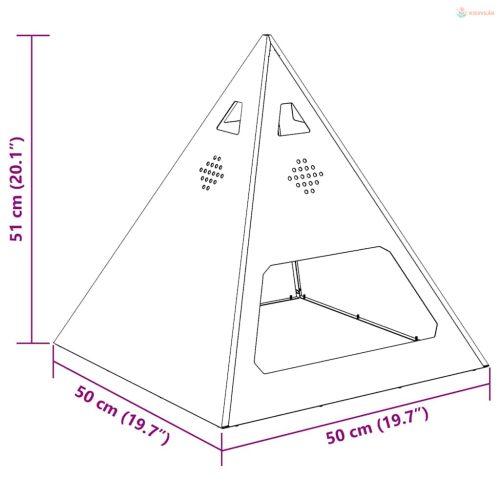 Tűzrakó Fekete 50 x 50 x 51 cm Acél