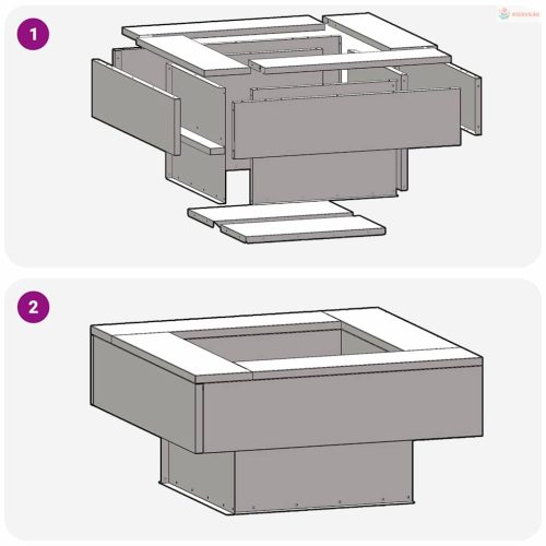 Tűzrakó Fekete 60 x 60 x 30 cm Acél